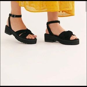 Free People Essex Chunky Suede Strap Sandals